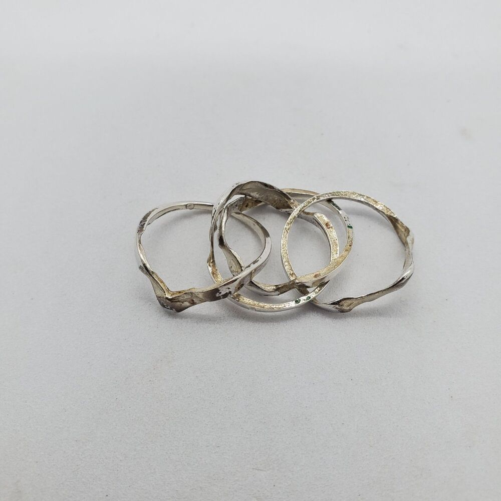 Sterling Silver Puzzle Ring Size 6 925